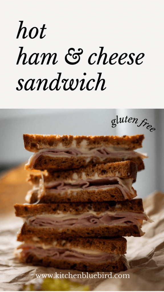 hot ham and cheese sammy with dijon dressing