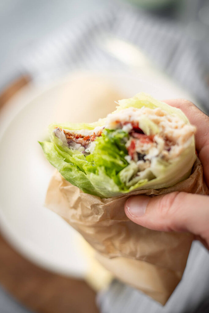 how to eat a wrapped chicken lettuce wrap