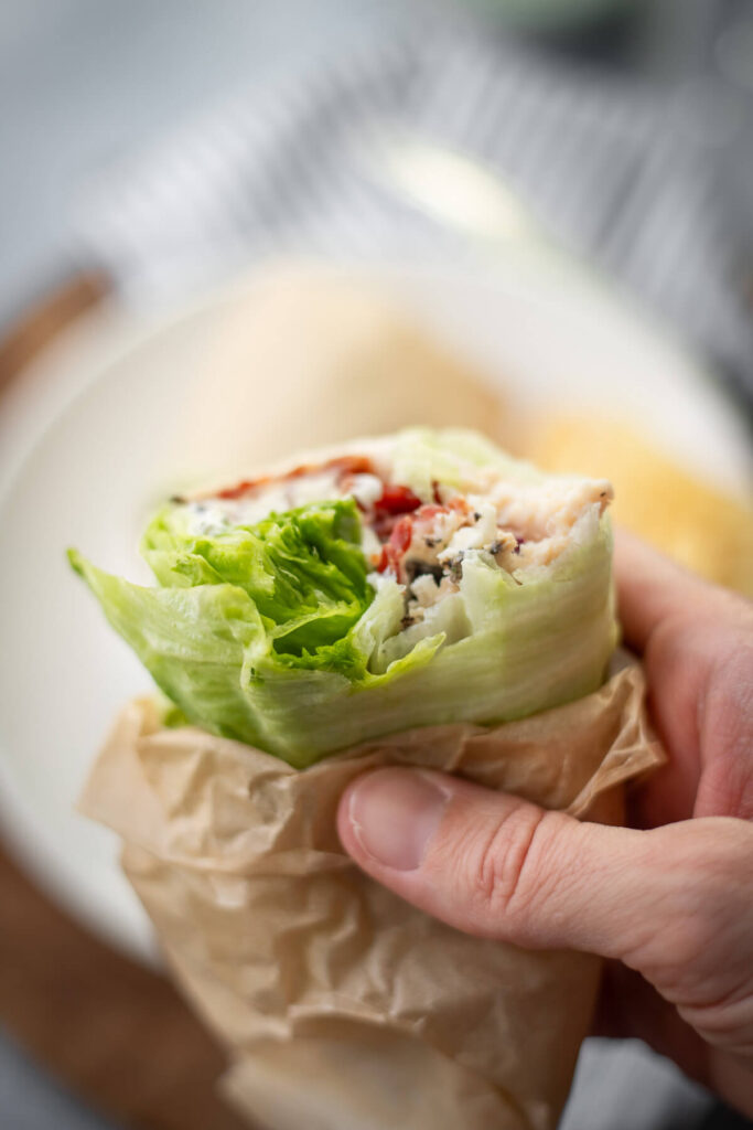 how to eat a wrapped chicken lettuce wrap