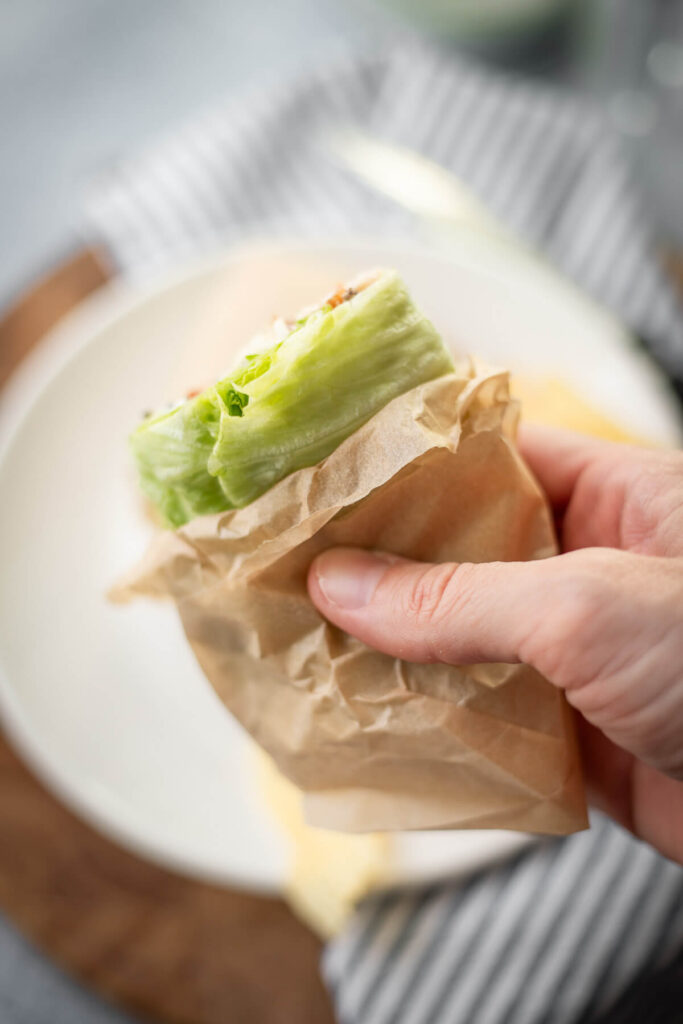 how to eat a wrapped chicken lettuce wrap